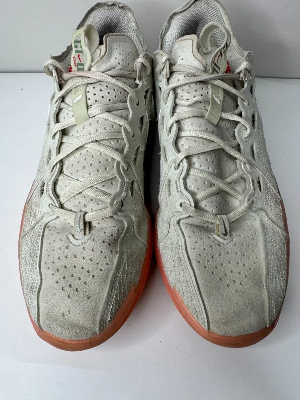 Nike Air Zoom GT Cut 3 Lace Up Sneakers Mens 10 EU44 White Pink Basketball Shoes